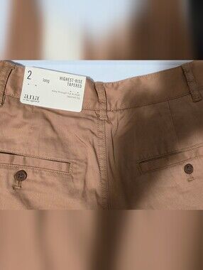 ANA-High-Rise Tapered Trousers in Warm Brown